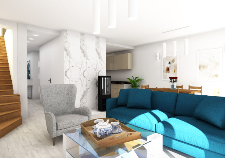 Read more about the article Pokój dzienny w domu szeregowym na Osowie w Szczecinie | 2021