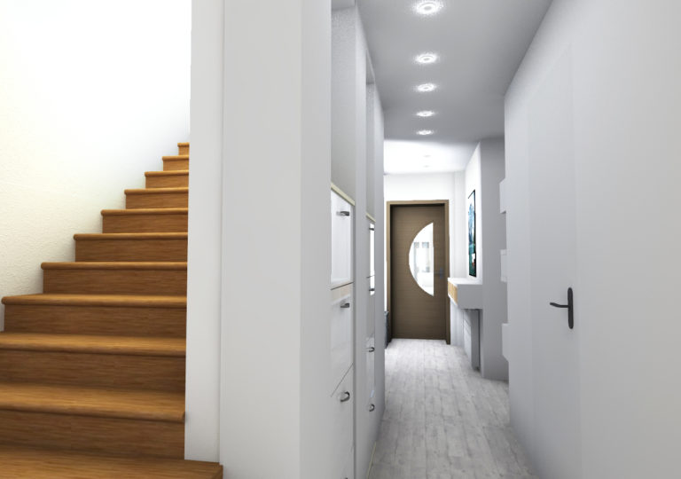 Read more about the article Korytarz w domu szeregowym na Osowie w Szczecinie | 2021